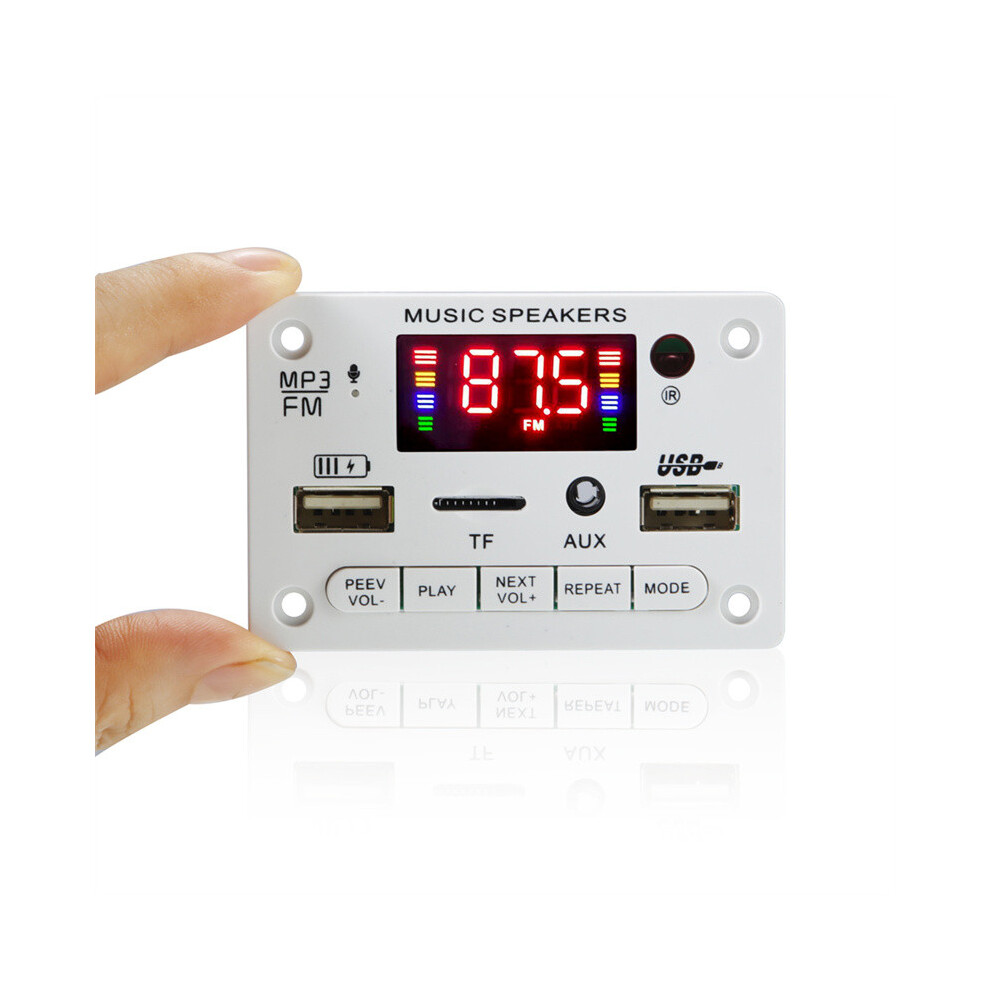 (White) 12V Bluetooth-Compatible Mp3 Decoder Board Color Screen With Recording Call Motherboard With Bluetooth-Compatible Jx-810Bt White 110691399274