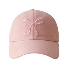 Stylish Cotton Hat Adjustable Closure Bowknot Accent-Pink