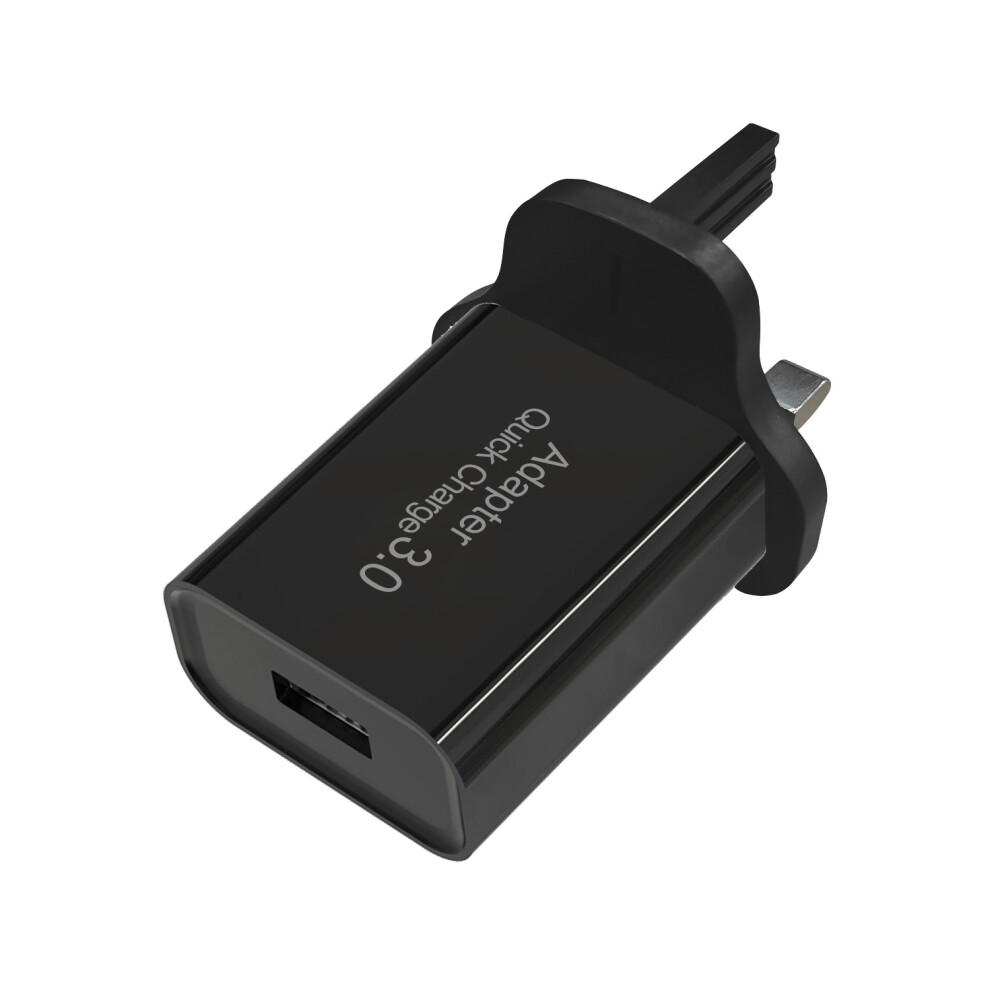 (Uk Plug(Black)) Qc3.0 Fast Charging Plug 18W 5V3a Charging Adapter For Iphone Samsung Huawei Black 110691393166