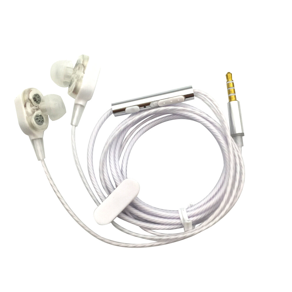 (White) Wired Earbuds Headphones Microphone Half In-Ear Headphones 3.5Mm Audio Devices White 110691387356