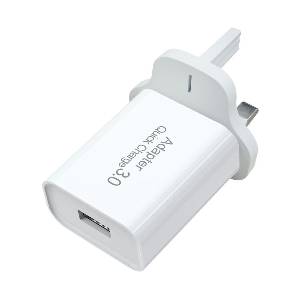 (Uk Plug(White)) Qc3.0 Fast Charging Plug 18W 5V3a Charging Adapter For Iphone Samsung Huawei White 110691393111