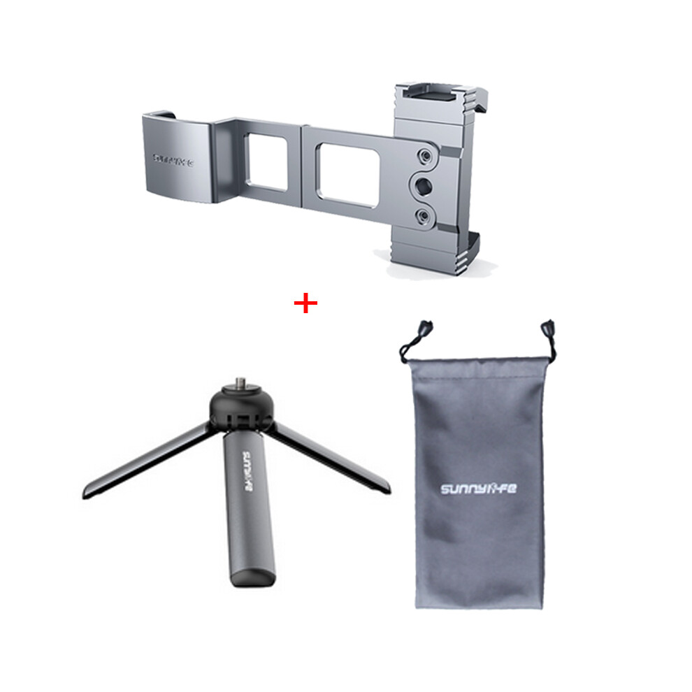 (Phone Holder+Metal Tripod) Selfie Mount Metal Tripod Foldable Phone Holder Adapter Clip For Dji Osmo Pocket 2 Handheld Gimbal Camera 110691414847