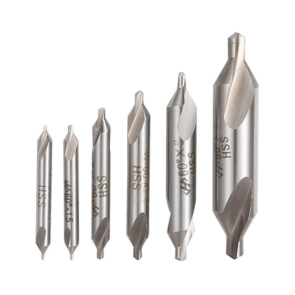 6Pcs High Speed Steel Lathe Mill Center Drill Countersink Bit Tooling Set 1-5 Mm 320997701187