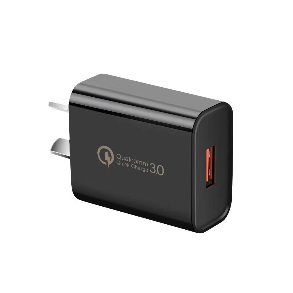(Au Plug(Black)) Qc3.0 Fast Charging Plug 18W 5V3a Charging Adapter For Iphone Samsung Huawei Black 110691393173