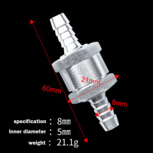 (8MM) Universal Durable Aluminum Non-Return Petrol Diesel Air One Way Check Valve