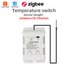 ((2M)Temperature Switch) 16A Zigbee Temperature & Humidity Switch Smart Share Control for Google/Alexa