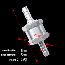 (6MM) Universal Durable Aluminum Non-Return Petrol Diesel Air One Way Check Valve