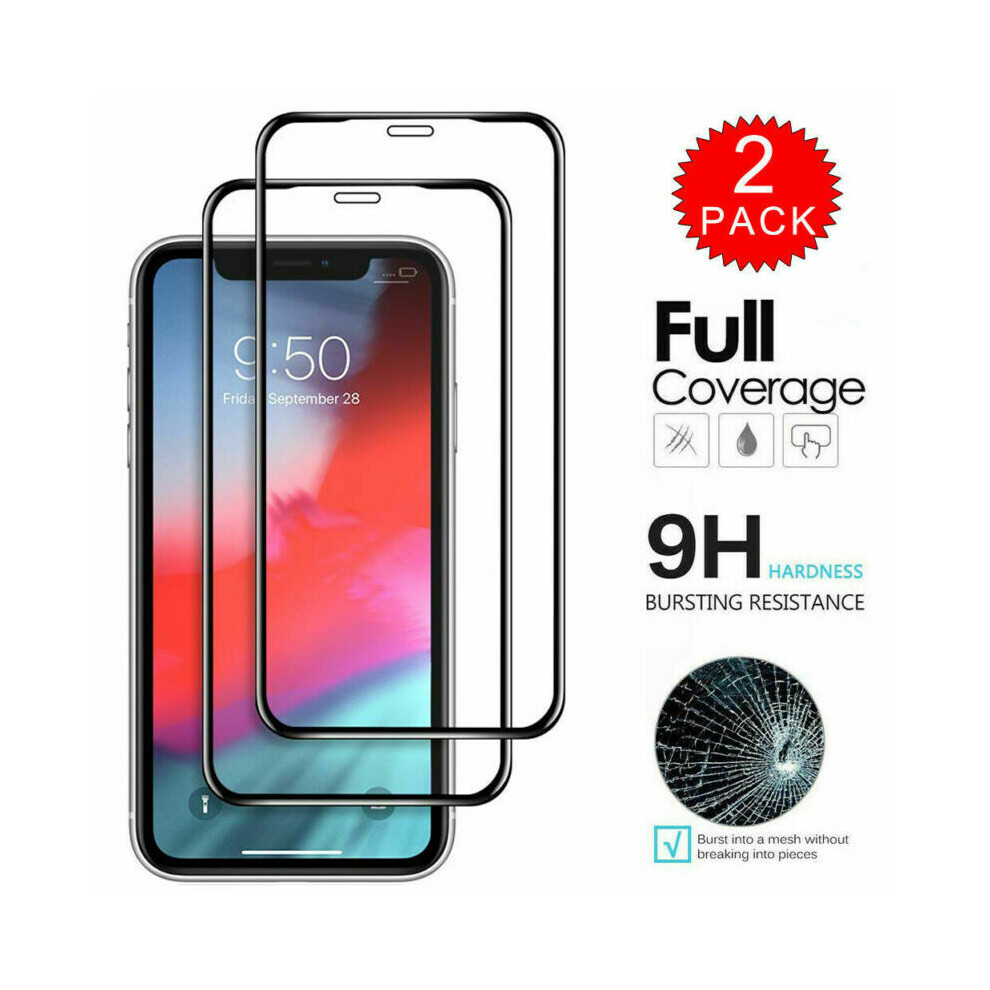(, Iphone11 Pro) 2Pcs For Iphone 11 X Xs Xr Xs Max 9D Full Cover Tempered Glass Screen Protector Black 110691404190