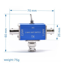(Blue BNC) 2 Way CB/HAM Antenna Coax Switch 1-30MHz Optional SO239/BNC Connector Adapter