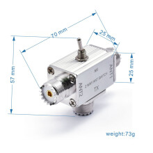 (Silver SO239) 2 Way CB/HAM Antenna Coax Switch 1-30MHz Optional SO239/BNC Connector Adapter