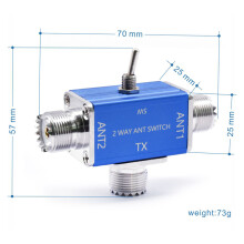 (Blue SO239) 2 Way CB/HAM Antenna Coax Switch 1-30MHz Optional SO239/BNC Connector Adapter
