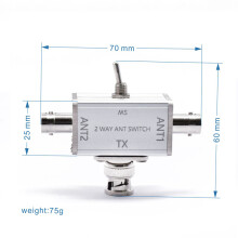 (Silver BNC) 2 Way CB/HAM Antenna Coax Switch 1-30MHz Optional SO239/BNC Connector Adapter