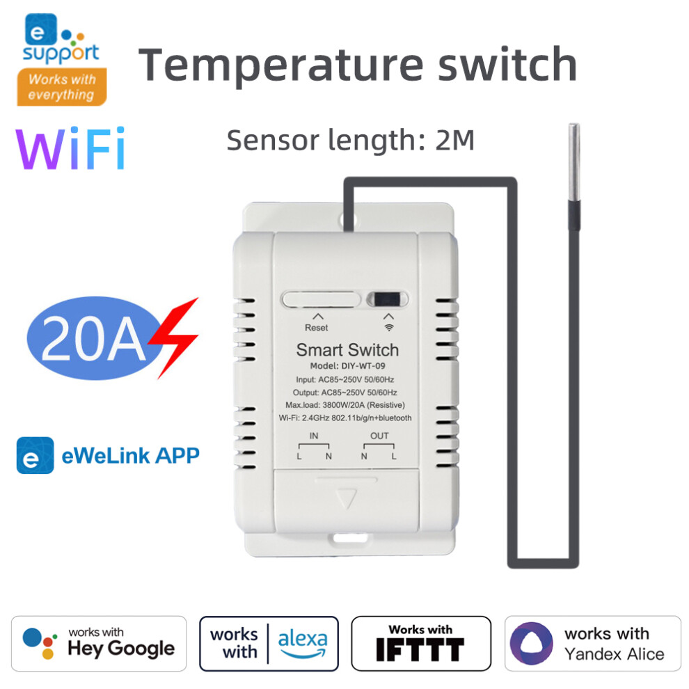 (Temperature Switch) 20A Ewelink Temperature & Humidity Switch Smart Share Control For Google/Alexa 110691392381