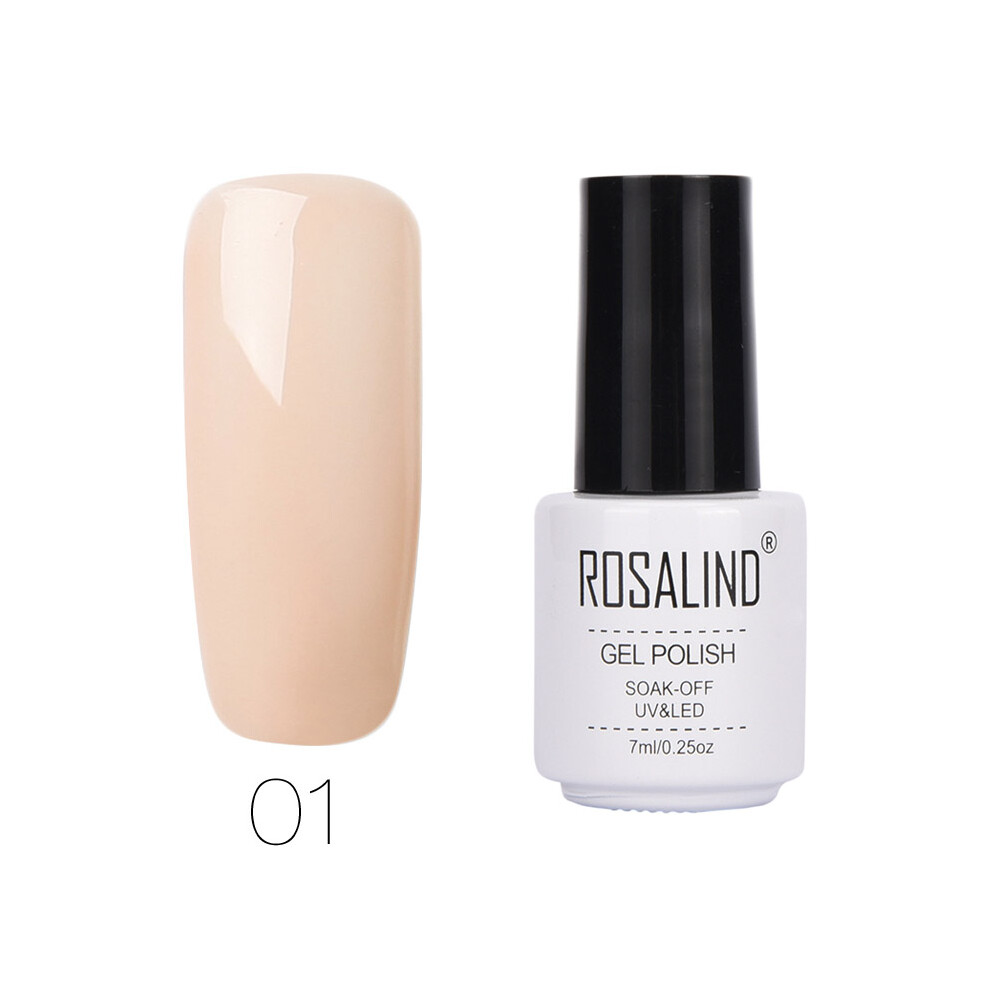 (#01) ROSALIND Nail Art 7ML Gel Polish Semi Permanent Varnish Manicure Primer Top Coat