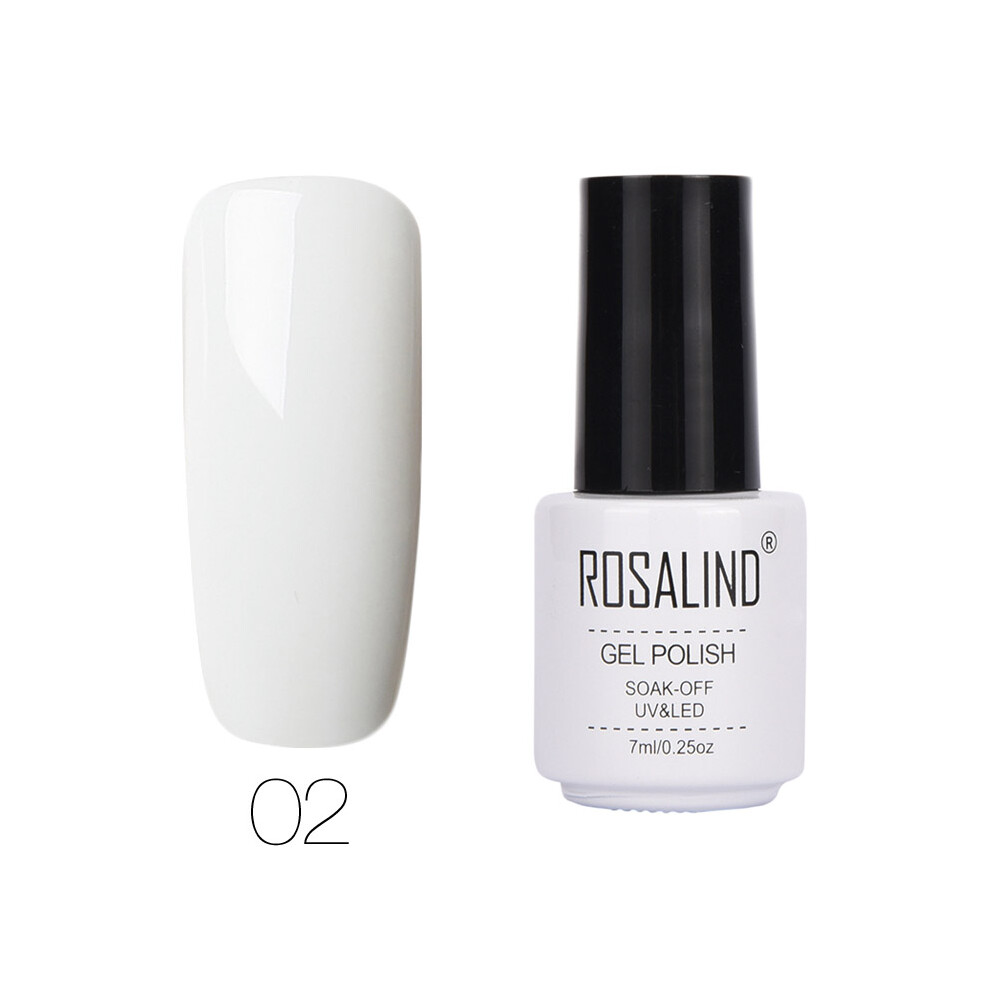 (#02) ROSALIND Nail Art 7ML Gel Polish Semi Permanent Varnish Manicure Primer Top Coat