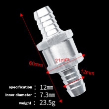 (12MM) Universal Durable Aluminum Non-Return Petrol Diesel Air One Way Check Valve
