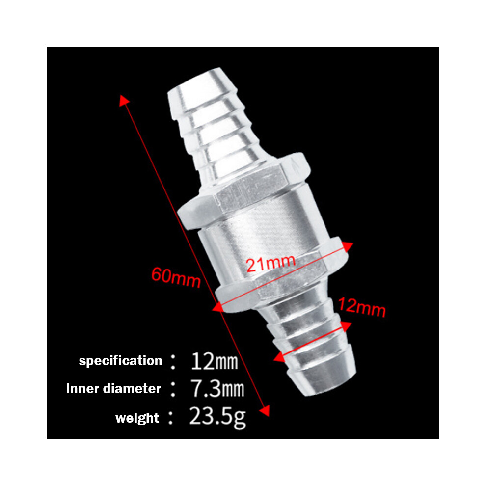 (12Mm) Aluminium Alloy Non-Return One-Way Check Valve For Petrol, Diesel, And Air 113121488258