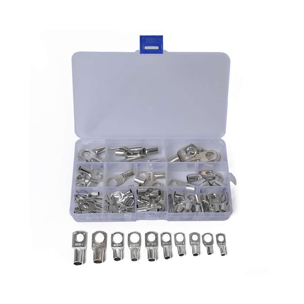 90Pcs Cable Connector Tinned Copper Terminal Open Lugs Wire Terminals Kit 320997701149