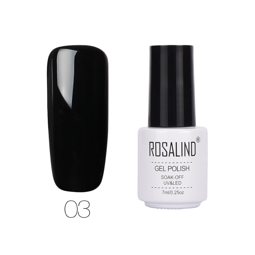(#03) ROSALIND Nail Art 7ML Gel Polish Semi Permanent Varnish Manicure Primer Top Coat