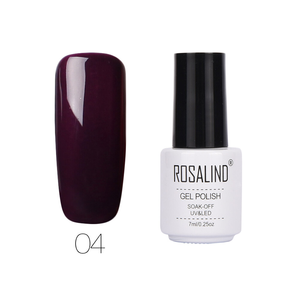 (#04) ROSALIND Nail Art 7ML Gel Polish Semi Permanent Varnish Manicure Primer Top Coat