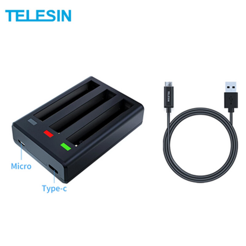 Telesin 3 Ways Fast Charger Hub With Led +Cable For Insta360 One X2 Camera Light 110691415585