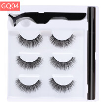 (GQ04) 3 Pair Reusable Magnetic False Eyelashes 3D Natural Lashes Extension w/ Tweezer Eyeliner