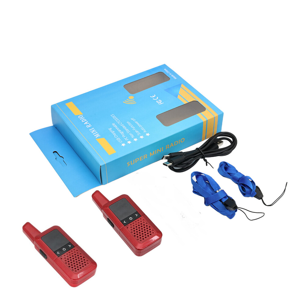 (Red) V3 Portable Mini Walkie Talkie Uhf/Vhf Two Way Radio 400~480Mhz/136~174Mhz Red 110691393647