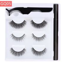 (GQ05) 3 Pair Reusable Magnetic False Eyelashes 3D Natural Lashes Extension w/ Tweezer Eyeliner