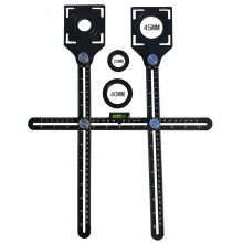 Dual Head Adjustable Drill Guide Wall Tile Hole Locator Measuring Ruler Template
