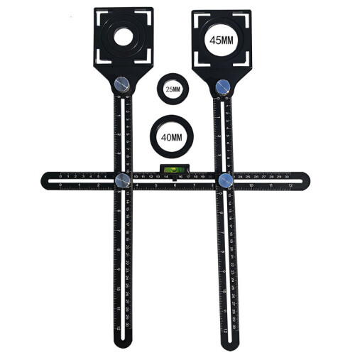 Dual Head Adjustable Drill Guide Wall Tile Hole Locator Measuring Ruler Template