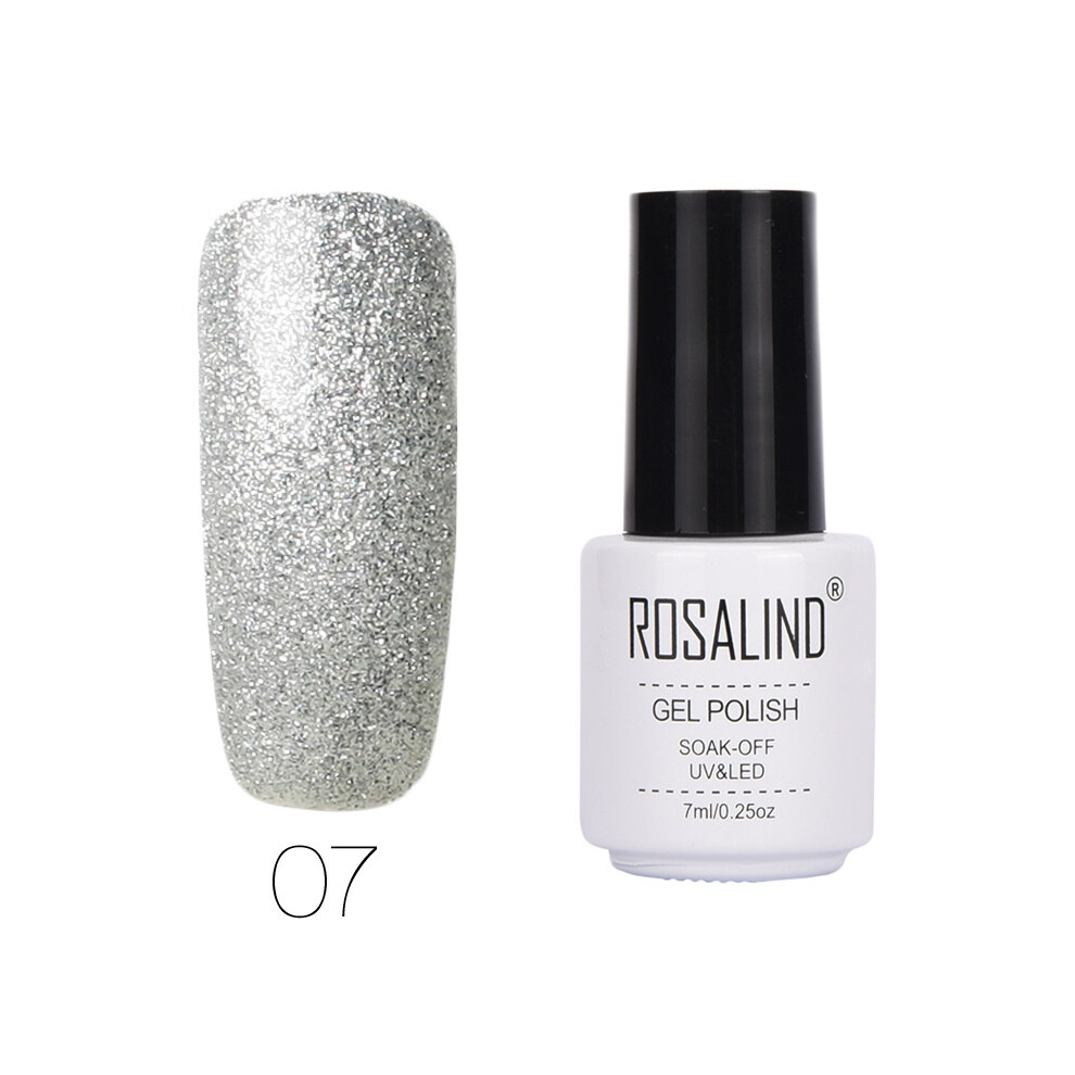 (#07) ROSALIND Nail Art 7ML Gel Polish Semi Permanent Varnish Manicure Primer Top Coat