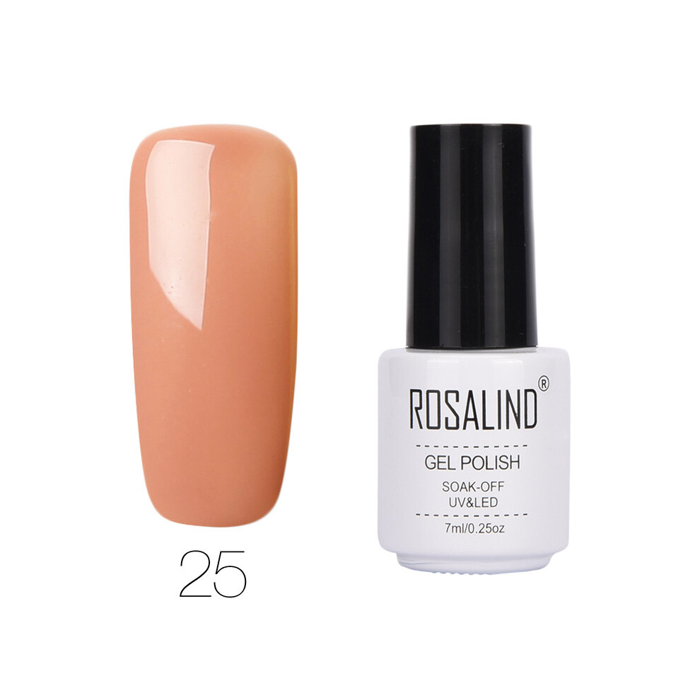 (#25) ROSALIND Nail Art 7ML Gel Polish Semi Permanent Varnish Manicure Primer Top Coat