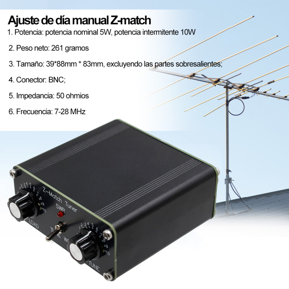 5W Z-Match QRP Manual Tuner Antenna Tuner HAM Adapter 3-28 MHz BNC Interface
