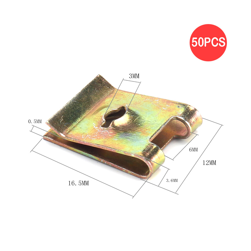 (No.6) 50Pcs Rustproof Speed Fasteners Screw U Clips Spire Auto Captive Nut Clip 320997701491