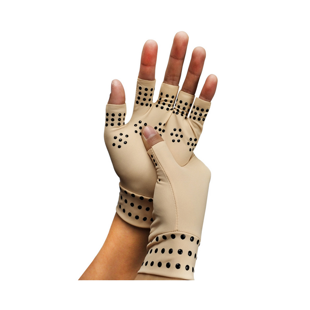 (Cream Color) Magnetic Anti-Arthritis Health Compression Therapy Gloves for Rheumatoid Hand Pain Relief
