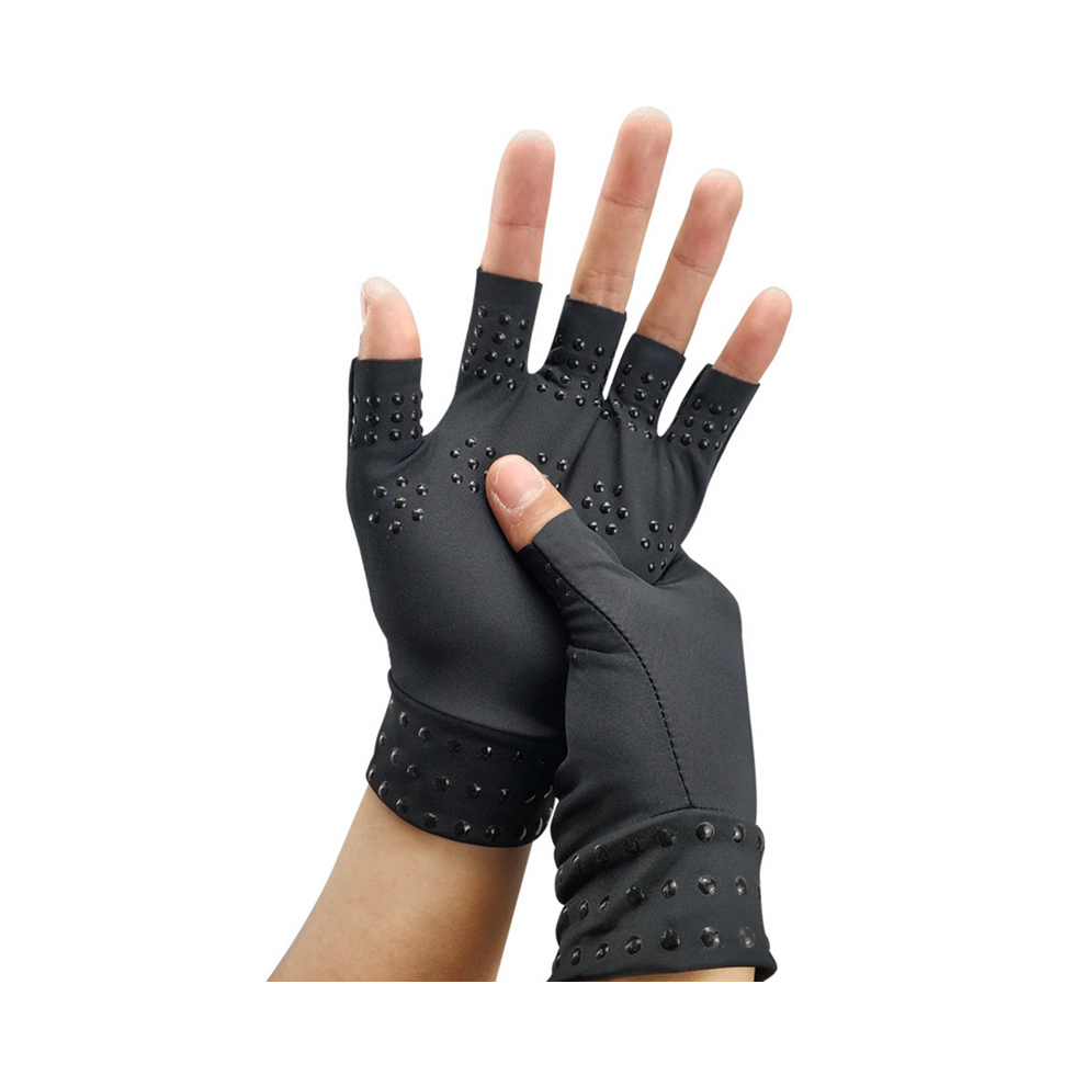 (Black) Magnetic Anti Arthritis Health Compression Therapy Gloves Rheumatoid Hand Pain 110691506788