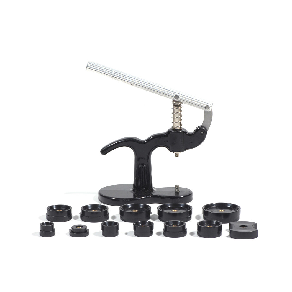 (Black) Watchmaker Repair Kit Battery Replacement Watch Case Back Opener Press Tool Black 320997708957
