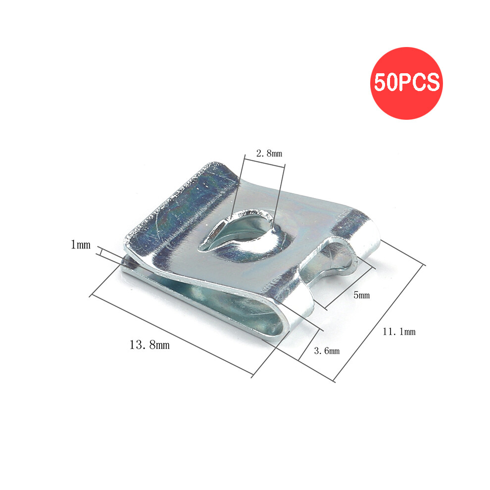 (No.4) 50Pcs Rustproof Speed Fasteners Screw U Clips Spire Auto Captive Nut Clip 320997701484