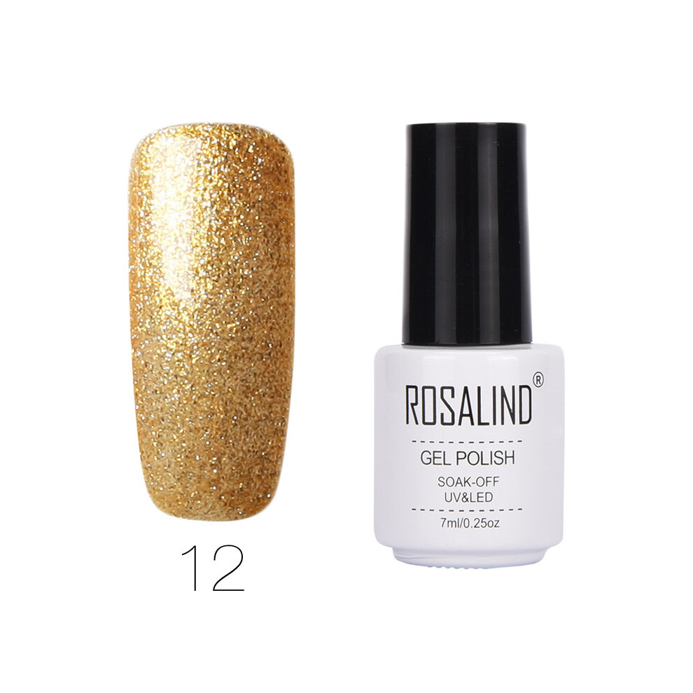 (#12) ROSALIND Nail Art 7ML Gel Polish Semi Permanent Varnish Manicure Primer Top Coat