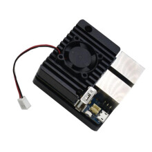 (Black case+NanoPi R2S) Mini Router with Dual Ethernet Ports, 32GB Flash, Built-in English System, Power Supply & NanoPi R2S Cooling Case