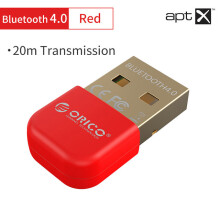 (Red) Bluetooth 4.0 Adapter USB Dongle Transmitter Receiver for PC for Windows Vista Compatible Bluetooth 2.1/2.0/3.0