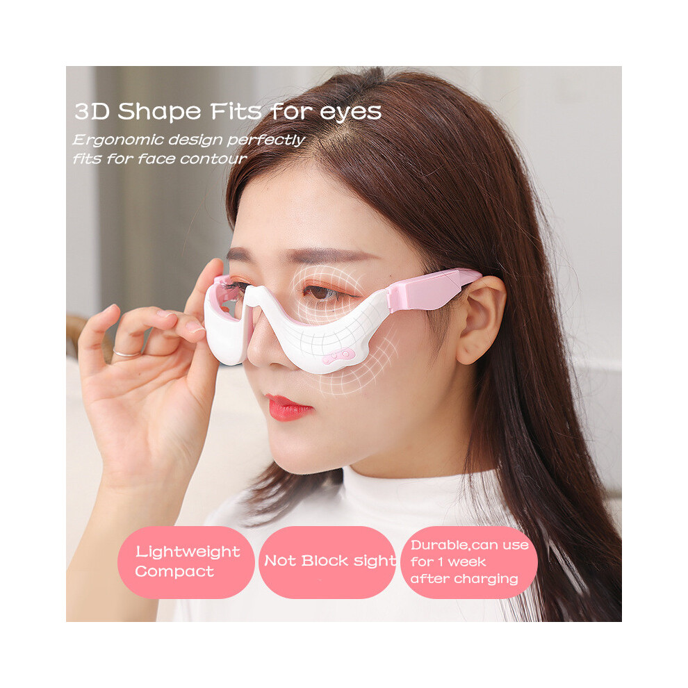 Black Electric Vibration Eye Massager Fatigue Relief Relaxation Micro-Current Heating Therapy Massage Tool Eye Care