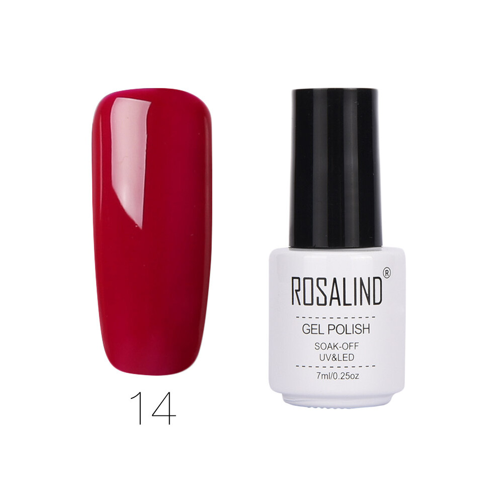 (#14) ROSALIND Nail Art 7ML Gel Polish Semi Permanent Varnish Manicure Primer Top Coat