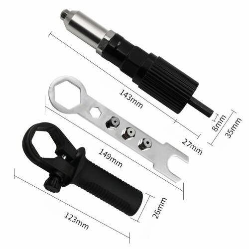 Electric Rivet Gun Rivet Nut Gun Drill Adapter Core Pull Rivet Gun Adapter