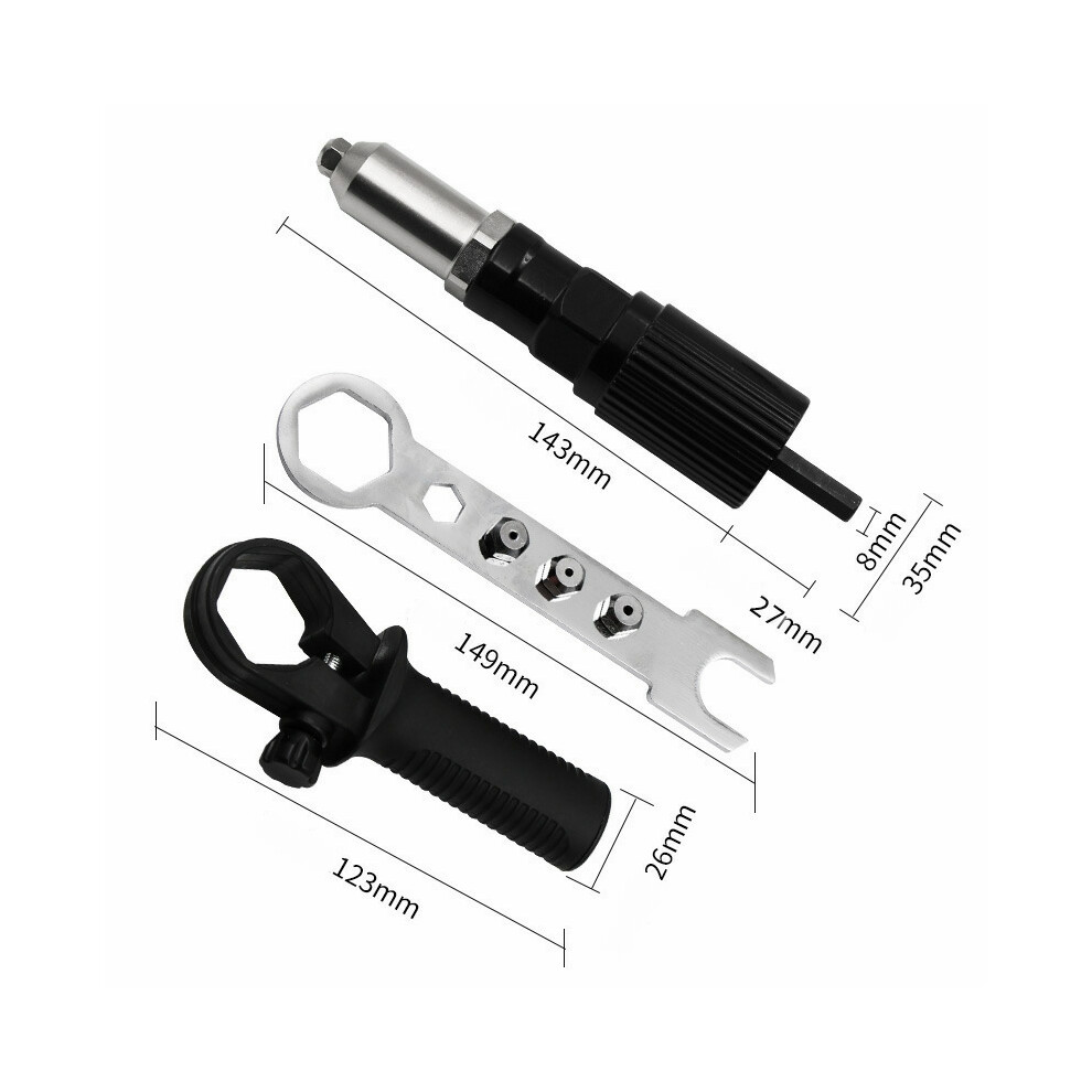 Electric Rivet Gun Rivet Nut Gun Drill Adapter Core Pull Rivet Gun Adapter 320997709893