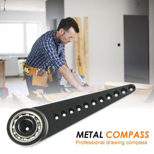 Drawing Ruler Woodworking Metal Compass Multi-function Circle Round Painting Tool
