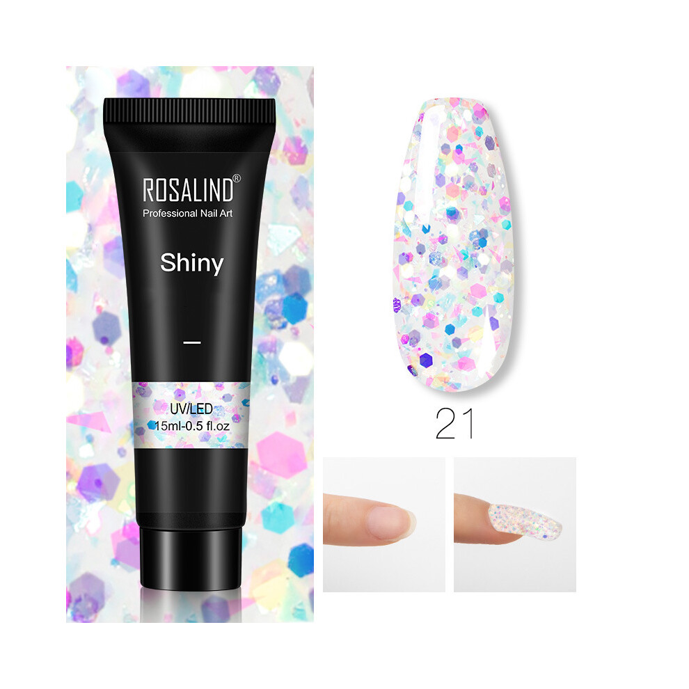 (RE09-21) ROSALIND 15ml Poly Nail Gel Glitter Builder For Manicure Nails Extension Semi Permanent