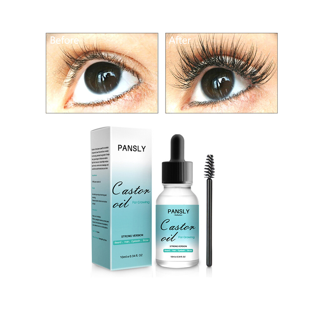 Pure Organic Castor Oil For Eyelashes Eyebrow Beard Hair Growth Serum Natural