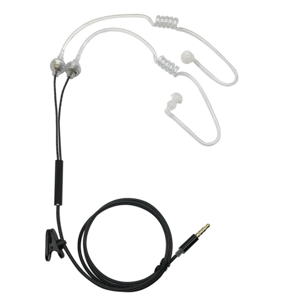 (Black) 3.5Mm Mobile Phone Headset Stereo Air Tube Wired Earphone Volume Microphone Black 110691390004
