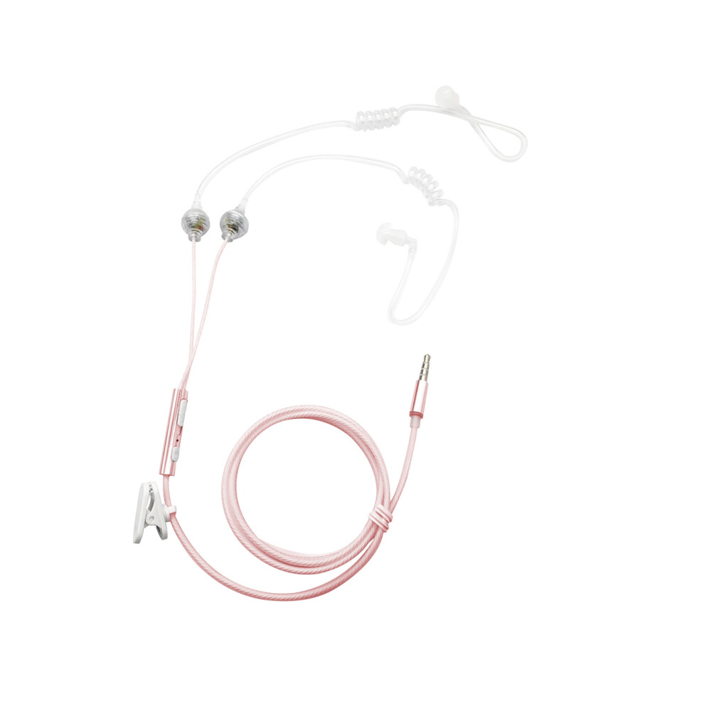 (Pink) 3.5Mm Mobile Phone Headset Stereo Air Tube Wired Earphone Volume Microphone Pink 110691390035